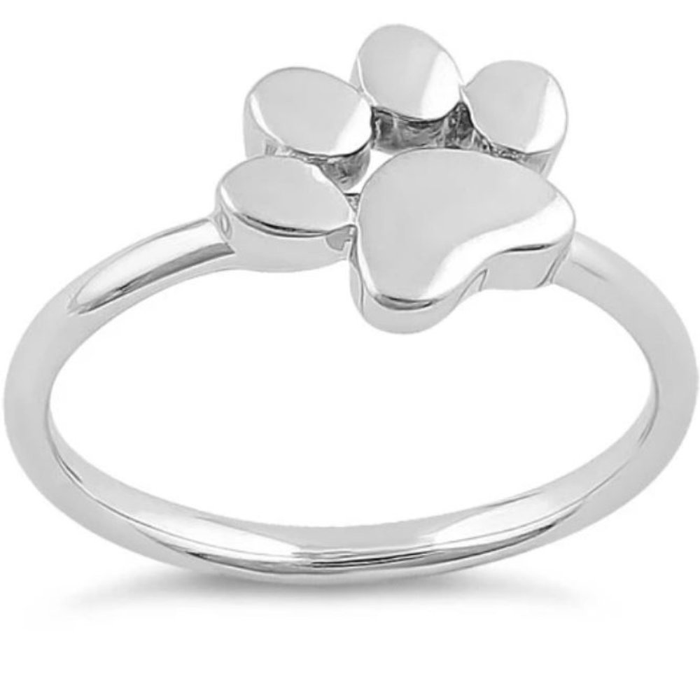 925 STERLING SILVER Adorable Paw Design Ring - Picture 11 of 14
